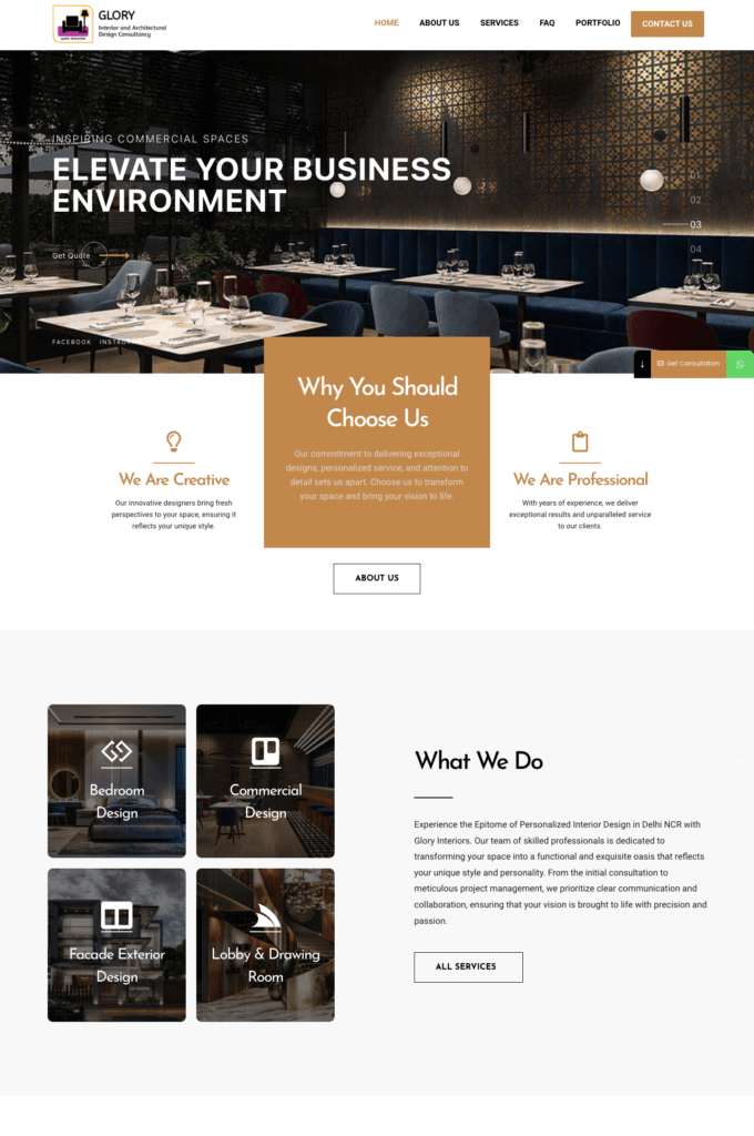 Glory Interior website